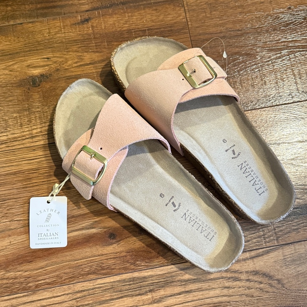 Italian shoemakers size 9 Spencer sandals pink leather  new